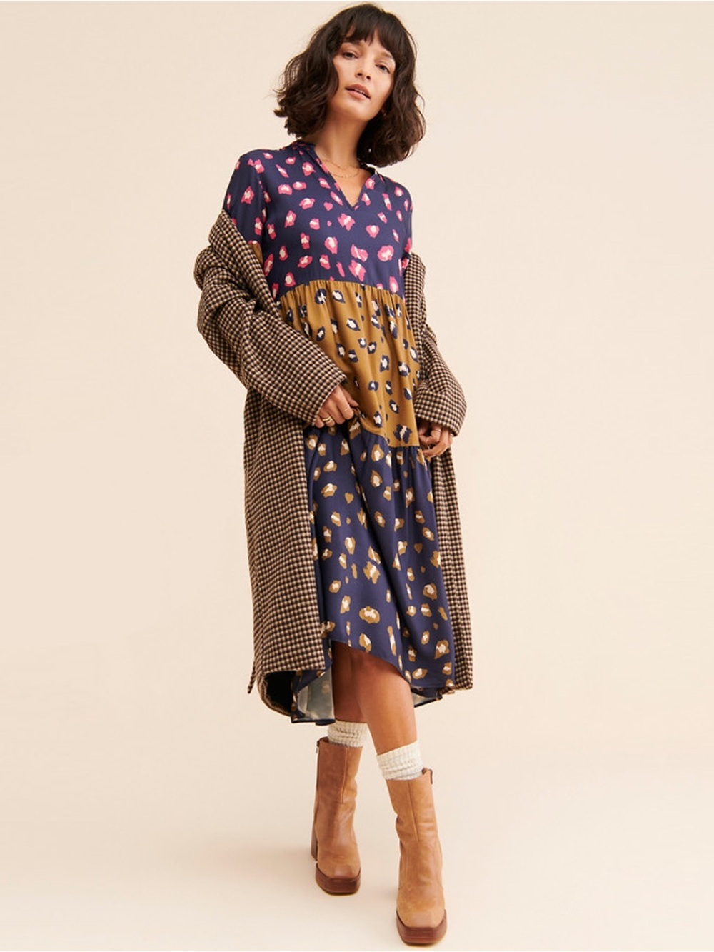 Anthropologie - Vilagallo - Tammy Midi Dress - Mixed Print